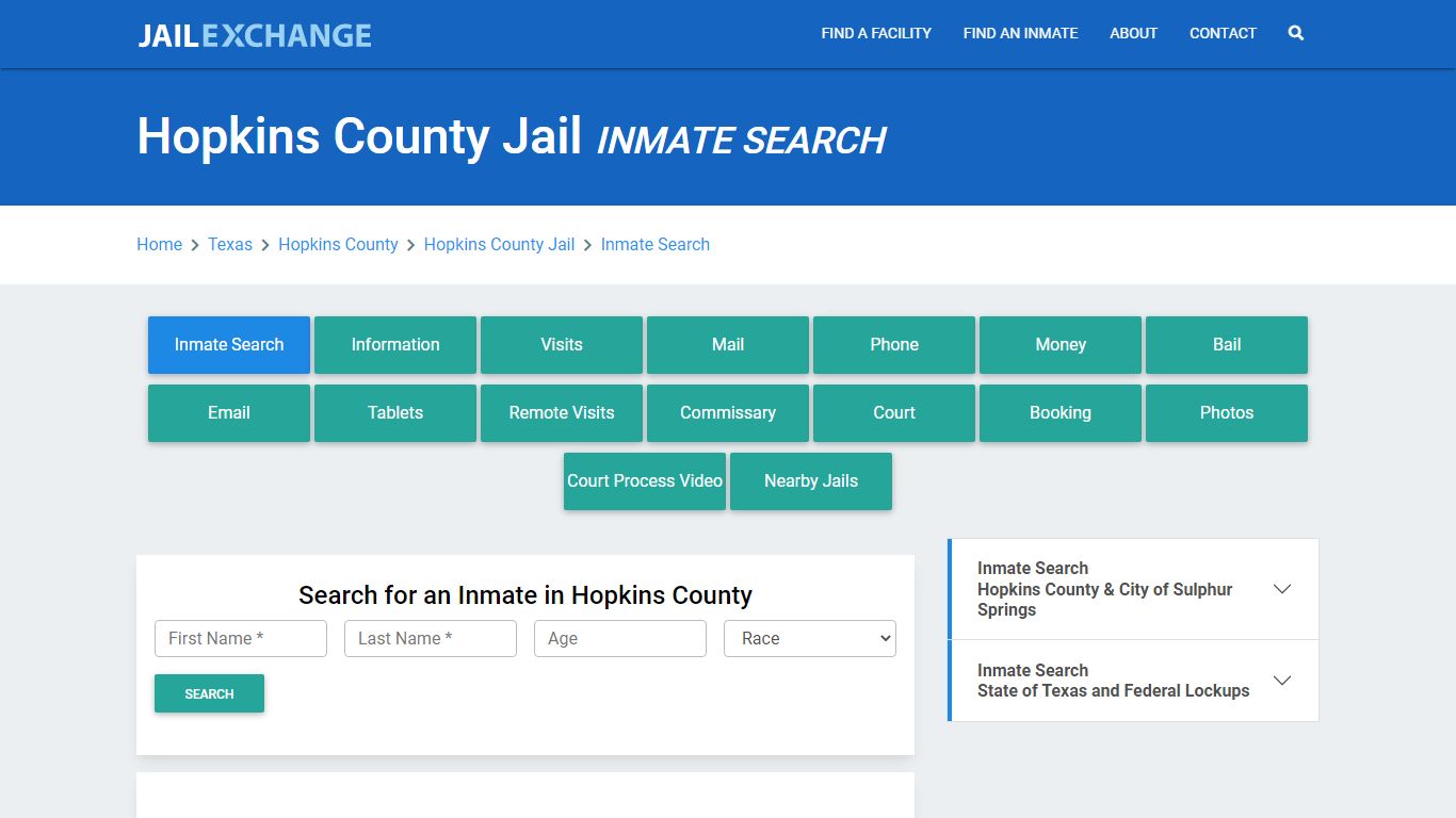 Hopkins County Jail, TX Inmate Search: Roster & Mugshots